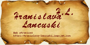 Hranislava Lančuški vizit kartica